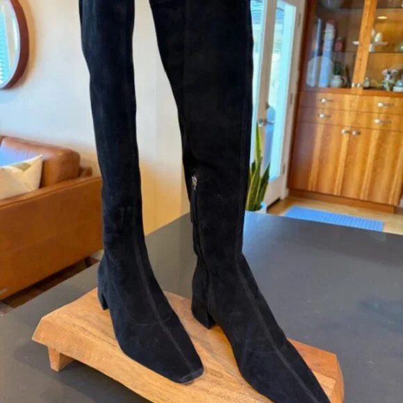 Raven Knee High Boot (Women) Stretch Suede Black Size 9 - Picture 6 of 12
